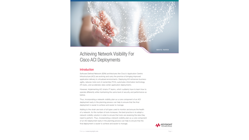 Achieving Network Visibility for Cisco ACI Deployments